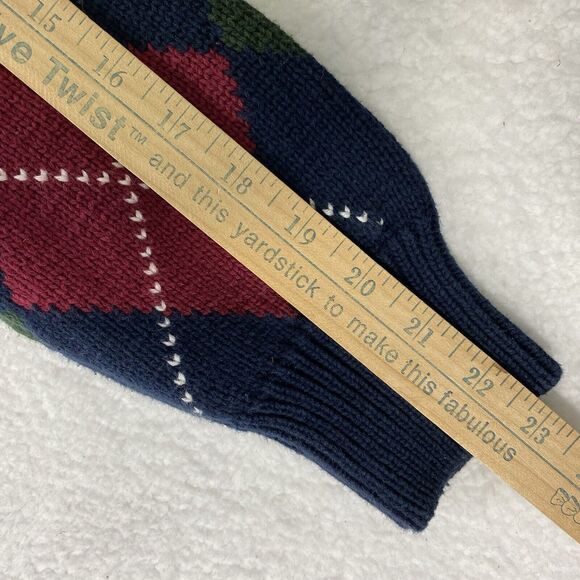 Vintage Woods‎ & Gray Sweater Mens XL Blue Cable Knit Argyle Preppy Heavy Cotton - Picture 12 of 14